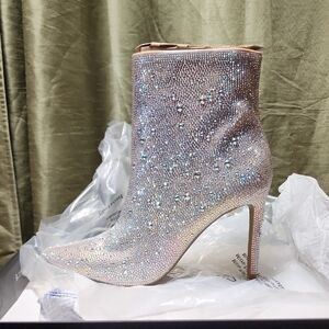 I.N.C. Silver Rhinestone Ankle Boots